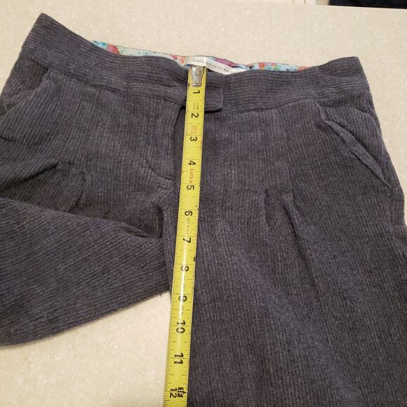 Diane von Furstenberg Cropped Pants Womens SZ 6 Gray Wide Leg Cuffed - Picture 10 of 11
